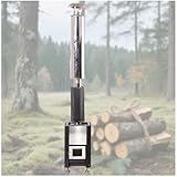 Wood Burning Sauna Heater & Chimney Kit - 15kW Equivalent, Outdoor Sauna Stove for Wet/Dry Use, 304 Stainless Steel with Removable Ash Tray, Heats Up to 195°F for 44 Lbs Sauna Stone(Not Included)