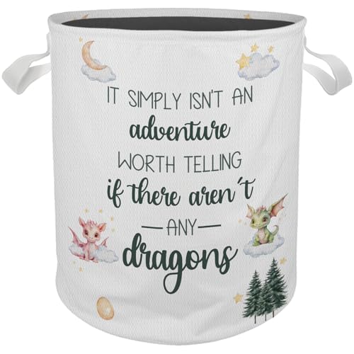 Image of Briblaze Kids Laundry Basket - Dragon Nursery Collapsible Storage Bin Organizer for Kids Boys Girls Room Clothes Toys