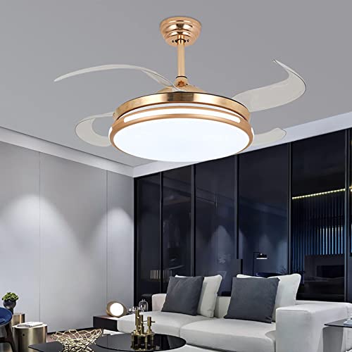 Ventilateur de plafond avec télécommande silencieux à vitesse du vent réglable avec LED - 3