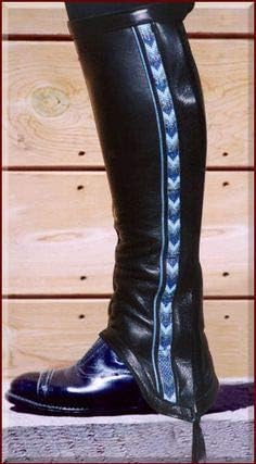 Unisex Soft Leather Leg Protector Horse Chaps Half Chaps Zip-Up Pair Child-Adult Size in Variation, Image, Description, C46