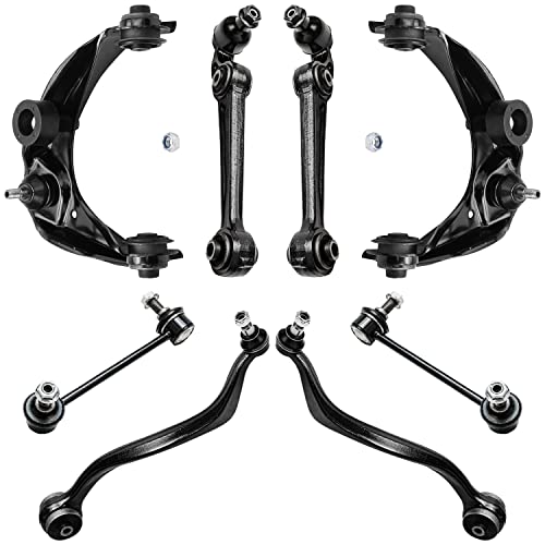 Image of Detroit Axle - 8pc Front End Control Arm Kit for Ford 07-10 Fusion, 07-09 Mercury Milan Lincoln MKZ, 4 Lower Control Arms 2 Sway Bars 2 Upper Control Arms & Ball Joint 2007 2008 2009 Replacement