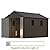 Patiowell 8 x 12 ft Outdoor Storage Shed with Floor and Light, Heavy Duty Resin Shed with Combination Lock, Easy-Assemble with Fewer Screws, All Weather Plastic Shed for Backyard, Patio, Garden, Pool