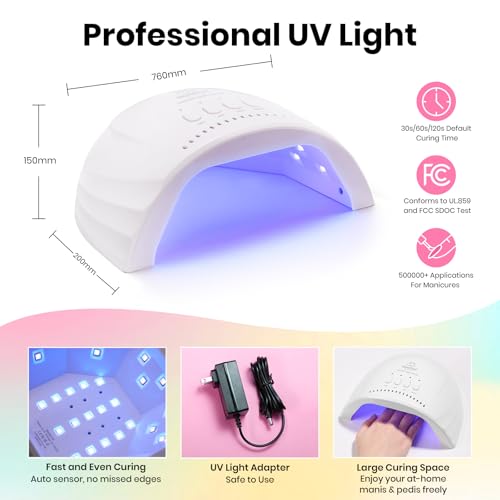 Image of Beetles Gel Nail Polish Kit with U V Light, 68 Pcs Gel Nail Kit 35 Colors Emotional Spectrum with Base Matte&Glossy Top Coat Soak Off Nails Supplies Manicure Set Home Salon Gifts for Women