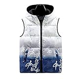 Chaleco Plumón Reversible Hombre - Chunky Cálido Estampado De Plumas Puffer Acolchado Chaleco Abrigo De Invierno Regalo Masculino, Calentador De Cuerpo Azul Chaqueta Casual Sin Mangas Senderismo Al