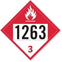 UN1263 Class 3 Paint Placard Square Shape 12x12 Inch Metal Sign for Yard, Fence, or Gate