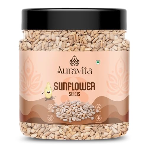 Image of Auravita Premium Sunflower Seeds 100GM | Rich in Protein, Fiber & Healthy Fats | Raw Seeds for Eating | High in Protein, Fiber & Magnesium Jar Pack