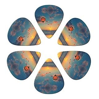 Hot Air Balloon Sunset Lot de 6 médiators pour guitare acoustique, guitare électrique, basse, ukulélé – fin, moyen et… - Les Beatles, Paul McCartney, John Lennon, RIngo Starr, George Harrison Hot Air Balloon Sunset Lot de 6 médiators pour guitare acoustique, guitare électrique, basse, ukulélé – fin, moyen et… – Image 4