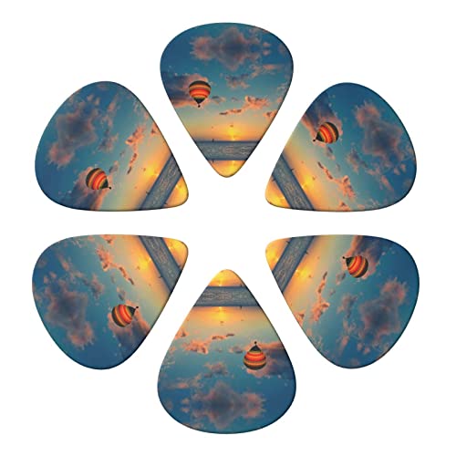 Hot Air Balloon Sunset Lot de 6 médiators pour guitare acoustique, guitare électrique, basse, ukulélé – fin, moyen et… - Les Beatles, Paul McCartney, John Lennon, RIngo Starr, George Harrison Hot Air Balloon Sunset Lot de 6 médiators pour guitare acoustique, guitare électrique, basse, ukulélé – fin, moyen et… – Image 5