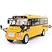 HDHXT Autobus Scolaire avec des lumières et des Portes ouvrantes fraîches Pull Back Toy School Bus Alliage de Voiture High Simulation School Bus Moulage sous Pression Porte de Voiture ouvrable Énorme