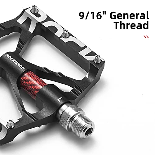 Rockbros 37213071001/AU Mountain Bike Pedals Mtb Pedals Cnc Non-Slip Lightweight Aluminum Alloy Bicycle Pedals Sealed Bearings Bicycle Platform Pedals 9/16 Inch Bmx Road Bike Pedal thumb #4