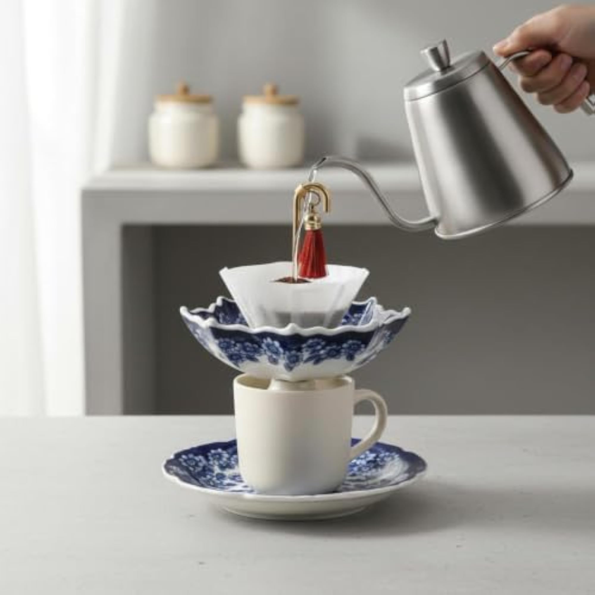 Versatile Umbrella Shaped Tea Strainer, Decorative Ceramic