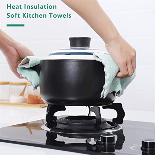 20 Pack Kitchen Dish Cloths, Super Absorbent Microfiber Cleaning Cloth For Cleaning Dishes, Kitchen, Bathroom, Car (Grey & Green) #TOP4