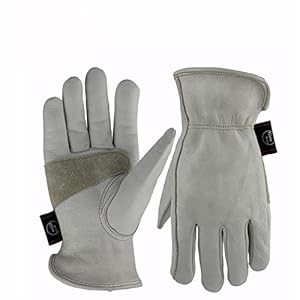 Witte koeienhuid werkhandschoenen for tuinieren/motorfiets,slijtvaste,elastische pols,mannen en vrouwen (Color : W, Size…