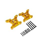 COMODO Aluminum Front & Rear Shock Mount Brackets pour 1/16 RC Crawler Compatible avec SCY1 16101 16102 16103 16 106 16201 Pro Modèles(Yellow)