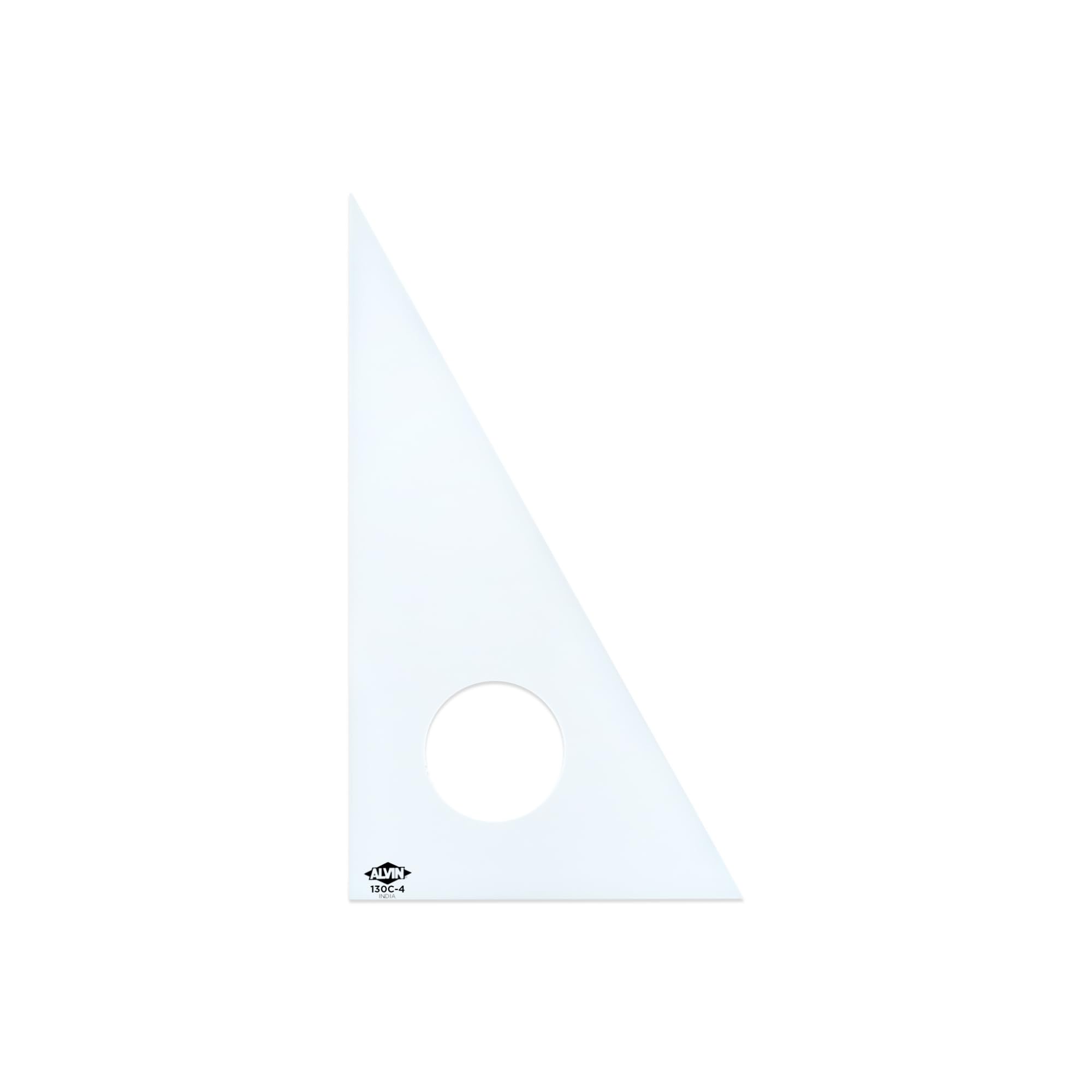 ALVIN Clear Professional Acrylic Drafting Triangle 30/60 4" Model 130C-4 Multipurpose Tool for Drafting, Design, and Architecture, Great for Machining and Woodworking - 4 inch