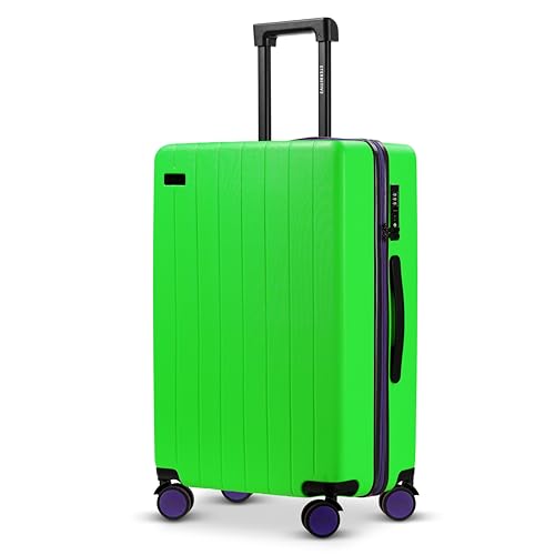 ETERNITIVE - Koffer Groß | Reisekoffer aus ABS | Größe: 75,5 x 49 x 30 cm | Rollkoffer 99L | Reisetrolley Leicht mit Doppelrollen 360° | Hartschalenkoffer mit TSA-Schloss | Grün