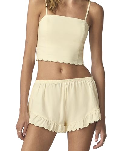 florence by mills Sweet Solstice Scallop Linen Short Ropa Interior, Sorbete de Pera, XL para Mujer