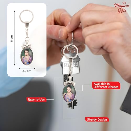 Image of magical gifts Customized Keychains, Unique Personalized Key RIngs and Charms with Your Photos /Name /Design for Bags /Bikes /Car and Gifting Purposes