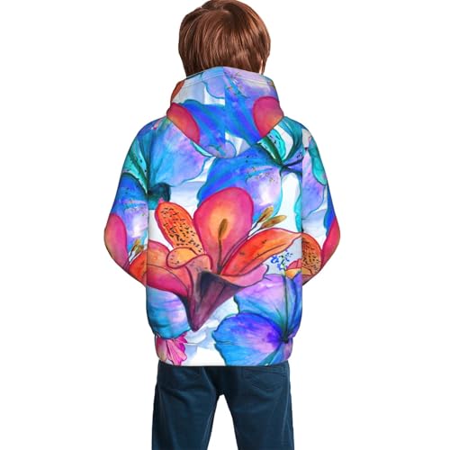 Bright Flowers Kid Hoodies Boys Sweatshirts Girls Pullover with Pocket4