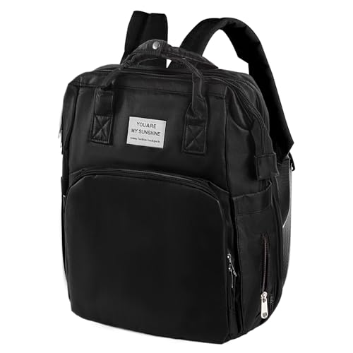 ARATERVIO Multifunktionaler Wickelrucksack Baby – Wasserdichte Wickeltasche Rucksack aus Oxford Stoff mit Isolierter Flaschentasche, Großer Kapazität, Mehreren Fächern & Wickelunterlage (Schwarz)