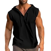 LDZYXY Canottiera Palestra Uomo Estiva Canotta Bodybuilding Canotte Maglietta Attillata Manica Lunga Termica Scollata (Nero, L)