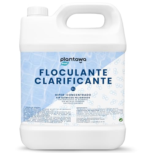 PLANTAWA Floculante Piscina 5L | Clarificador de Agua Turbia para Piscinas | Floculante Líquido de Alta Eficacia | Mejora la Filtración | Acción Rápida y Compatible con Todo Tipo de Piscinas