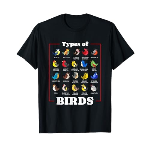 Camisa de aves para observador de aves y ornitólogo | Tipos de aves Camiseta
