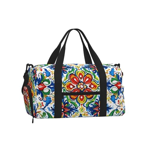 Bolsa de deporte Mandala para hombres y mujeres con compartimento para zapatos