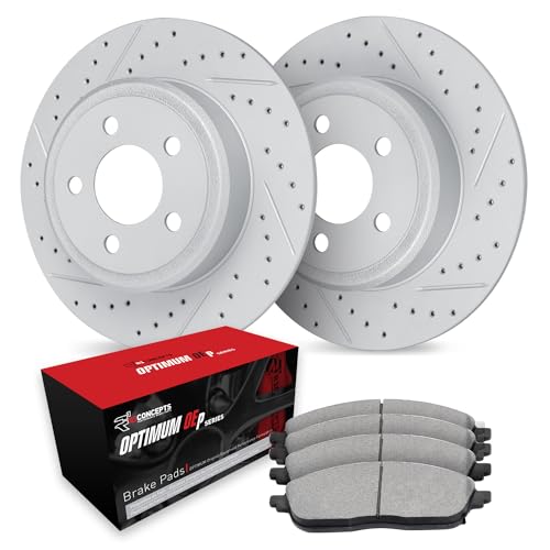 Image of R1 Concepts Rear Brake Kit Fits 2013 Audi A3; 2013-2019 Volkswagen Beetle