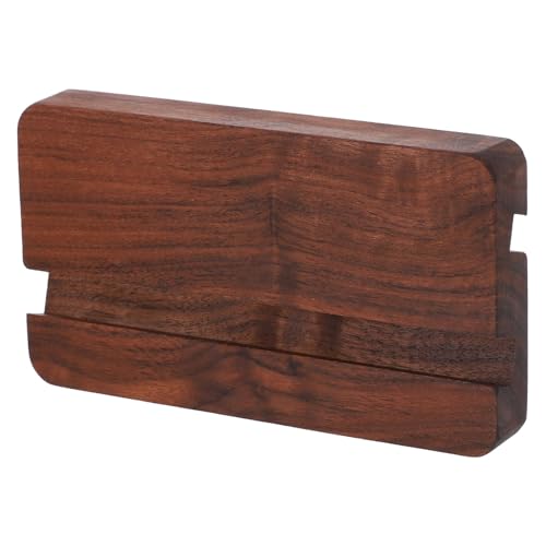 UTHCLO Soporte de Madera para Tarjetas y Fotos Base con Doble Ranura de Nogal Negro para Oficina Hogar y Exhibición Mesa