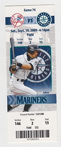 2009 Mariners v Yankees Full Ticket Ichiro 1HT Jeter 1HT Sabathia WP 53094