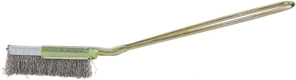 2PCS Stainless Steel Bonsai Cleaning Brush Set, Curved and Straight Head, Anti Slip Handle, for Pot Corner Detail Cleaning