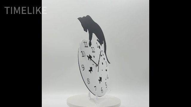 Reloj de pared analógico Timelike Fishbowl Cat miniatura 7