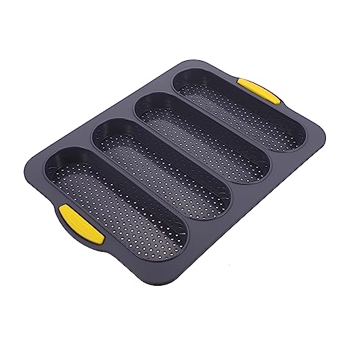 DECHOUS Silicone 4 Slot Bread Molds French Bread Loaf Pan Baking Cake Molds Easy Release No Stick for Home Baking