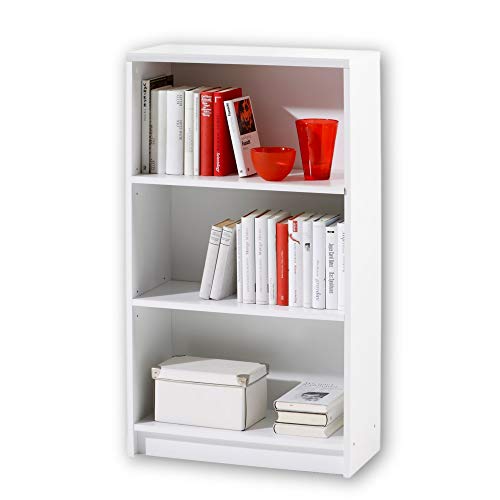 LILLY Estantería blanca - Moderna estantería con 3 compartimentos abiertos - Estantería versátil para oficina con mucho espacio de almacenamiento - 60 x 106 x 28 cm (ancho x alto x profundidad) Cover