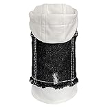 FWYLSY Dog Clothes for Small Dogs Girl Boy Dog Jeans Jacket, Cool Black Denim Puppy Dog Coat for...