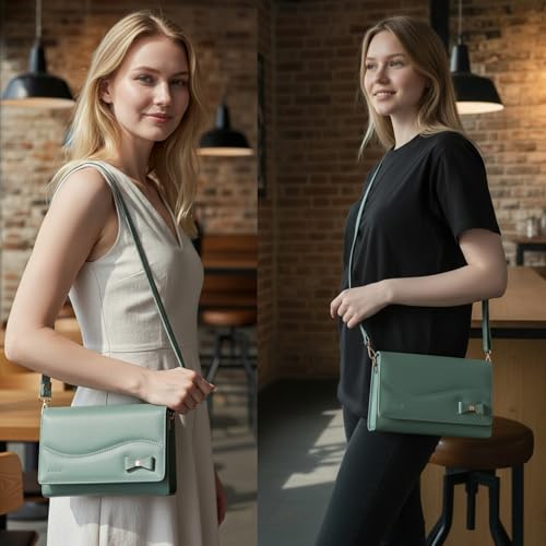 Image of ALSU Women's Sling Bag | Cross body bag| Side bag| Credit car slots| zipper pockets| detachable straps| adjustable straps| daily use| phone pockets