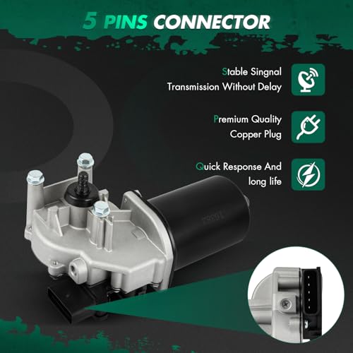 Image of SCITOO Windshield Wiper Motor Compatible for Hyundai for Veloster | Direct fit for 2012-2017 For Hyundai For Veloster|Replaces OE 98110|854516|5 Pins|Fit for Front Wiper Motor