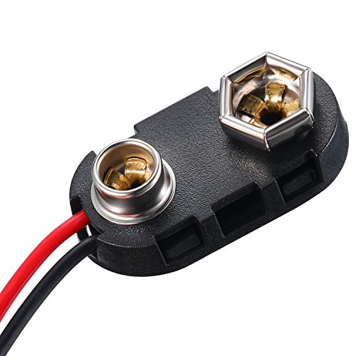 20 Pack 9 V Battery Clip Connector Long Cable Connection Hard Shell Black Red Connector (I Type) - Image 6