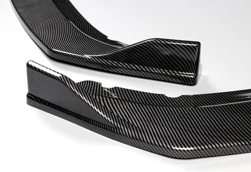 EPARTS 3 Pieces Carbon Fiber Look Front Bumper Lip Spoiler Splitter Side Body Kit Trim Protection Compatible with 2016-2021 Honda Civic Coupe Sedan