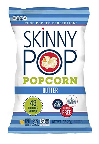 Image of SkinnyPop Butter Popcorn , 12ct, 1oz Individual Snack Size Bags, Skinny Pop, Healthy Popcorn Snacks, Gluten Free
