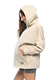 MijaCulture Umstandsmode 2in1 Stillpullover & Umstandspullover Stilltop Stillpulli Megan M021 (DE/NL/SE/PL, Alphanumerisch, S, M, Regular, Regular, Beige)