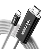 FIBBR 4K HDMI Cable 2M, 4K@60Hz USB Type C to HDMI Cable, USB C to HDMI Cable Adapter with 100W PD Charging Station for MacBook, iPad, iPhone, MacBook, Samsung, Projectors, HD TV & More