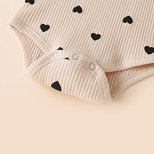 Newborn Baby Girl Clothes Infant Girls Outfits Ribbed Ruffled Long Sleeve Romper Bodysuit Pants Headband Set4