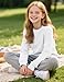NUMYEAN Girls Long Sleeve Shirts SideSplit Crewneck T-Shirts for Girls Size 7-14 Years White