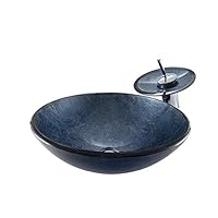 Algopix Similar Product 8 - LIBINA Blue Gray Tempered Glass Wash