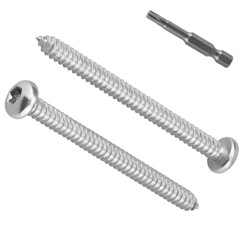 Vis à tôle Torx #8 x 2 anti-dérapage en inox 304 pour fixer sans effort sur métal, lot 50