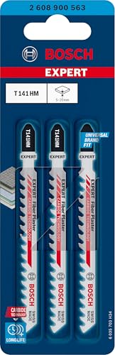 Bosch Accessories 3x Expert ‘Fiber Plaster’ T 141 HM Stichsägeblatt (für Faserzementplatten, Gipskartonplatte, Länge 100 mm… – Ansicht 2