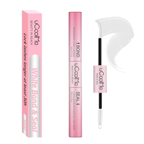 uCoolMe Lash Bond and Seal Waterproof for Lash Clusters 144Hours New Upgrade Leak-Proof Cap Upgraded Airtight Pipe Material Non-Irritating Lash Glue for DIY at Home(White 10ML)