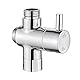 Ibergrif 3 Wege Umschaltventil Messing Chrom Badezimmer Universal Duschumschalter Einlass (G1 / 2”) und 2 Steckdosen (G1 / 2”) für Handgehaltenen Duschkopf & Festen Sprühkopf Regendusche